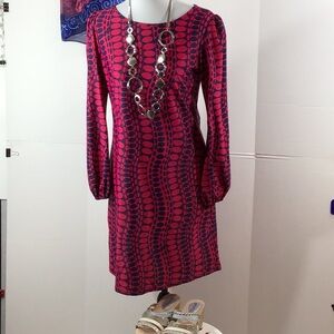 Jude Connally Chloe navy/orchid shift dress S